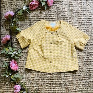 Elegant yellow and cream pea coat jacket